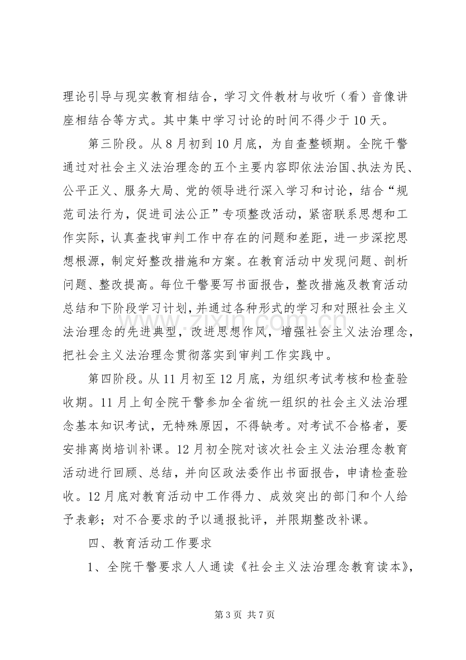 法院开展社会主义法治理念教育活动实施方案.docx_第3页