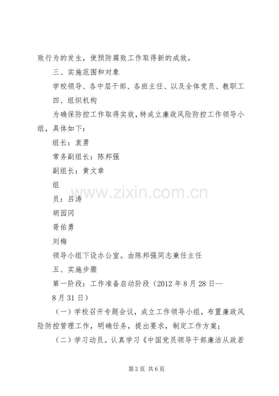 卫生院廉政风险防控管理工作方案2.docx_第2页