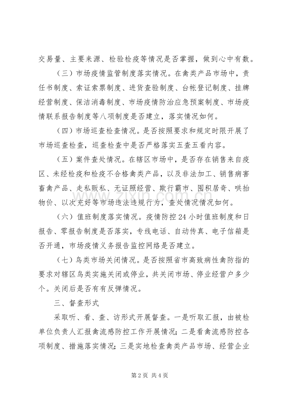 工商局高致病性禽流感防控工作督查实施方案.docx_第2页