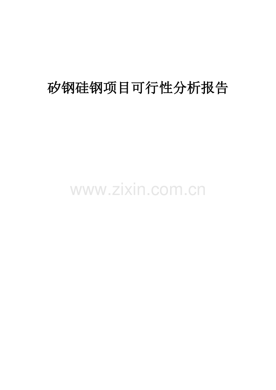 矽钢硅钢项目可行性分析报告.docx_第1页