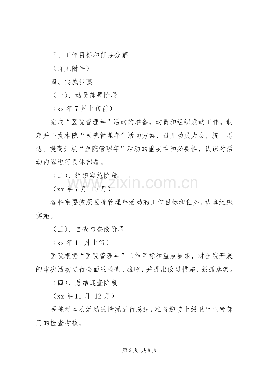 关于开展医院管理年活动实施方案 (2).docx_第2页