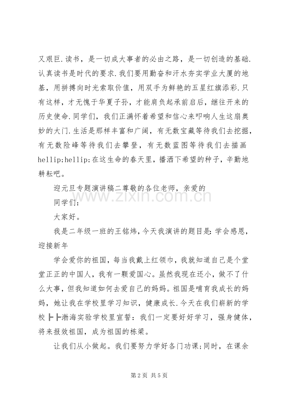 迎元旦专题演讲稿.docx_第2页