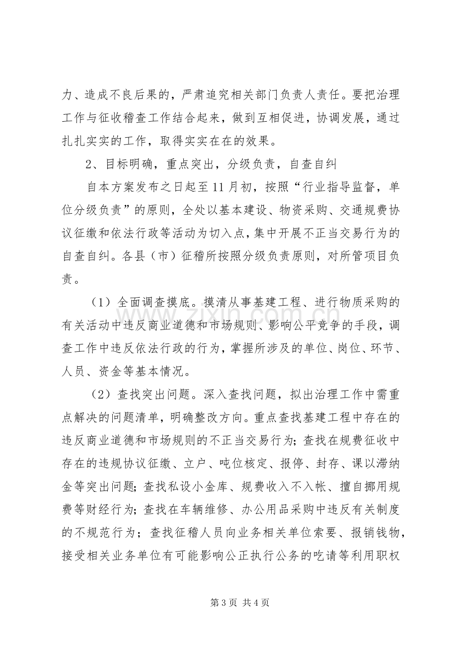 交通局规费征稽处治理商业贿赂专项工作方案 .docx_第3页