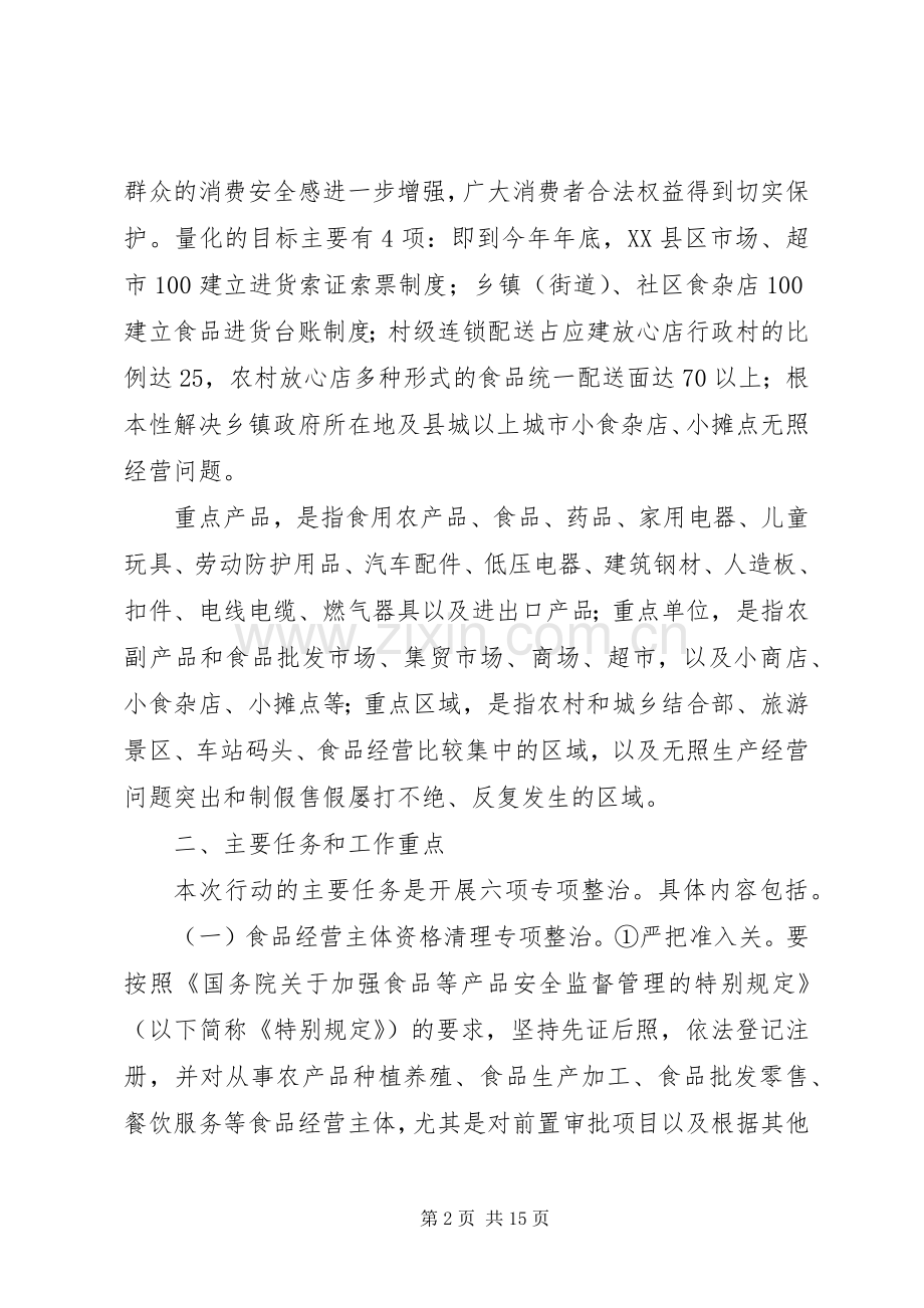 全县流通领域食品质量安全专项整治行动实施方案 .docx_第2页