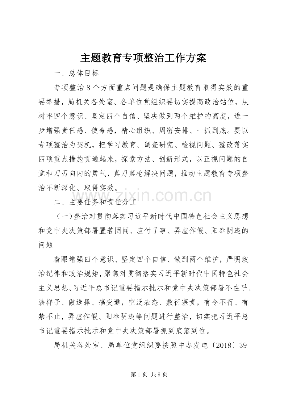 主题教育专项整治工作实施方案.docx_第1页