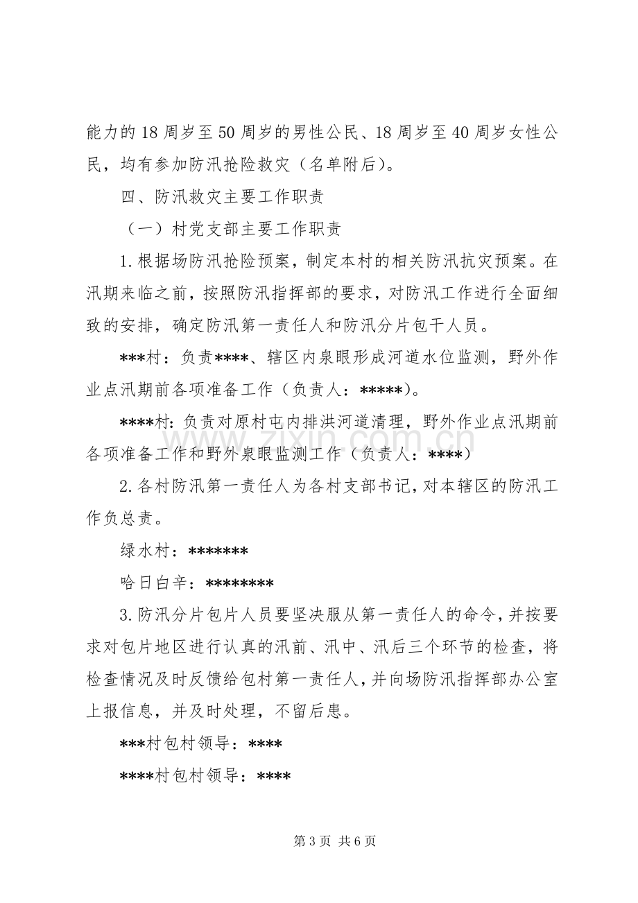 XX年防汛抗灾工作应急预案.docx_第3页