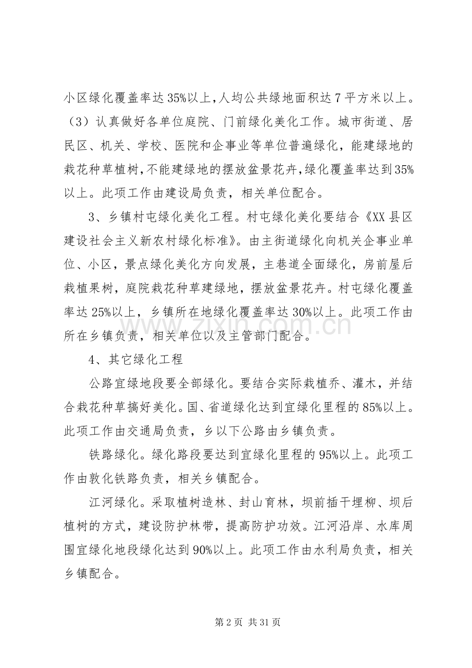 XX县区创建全国绿化模XX县区方案.docx_第2页