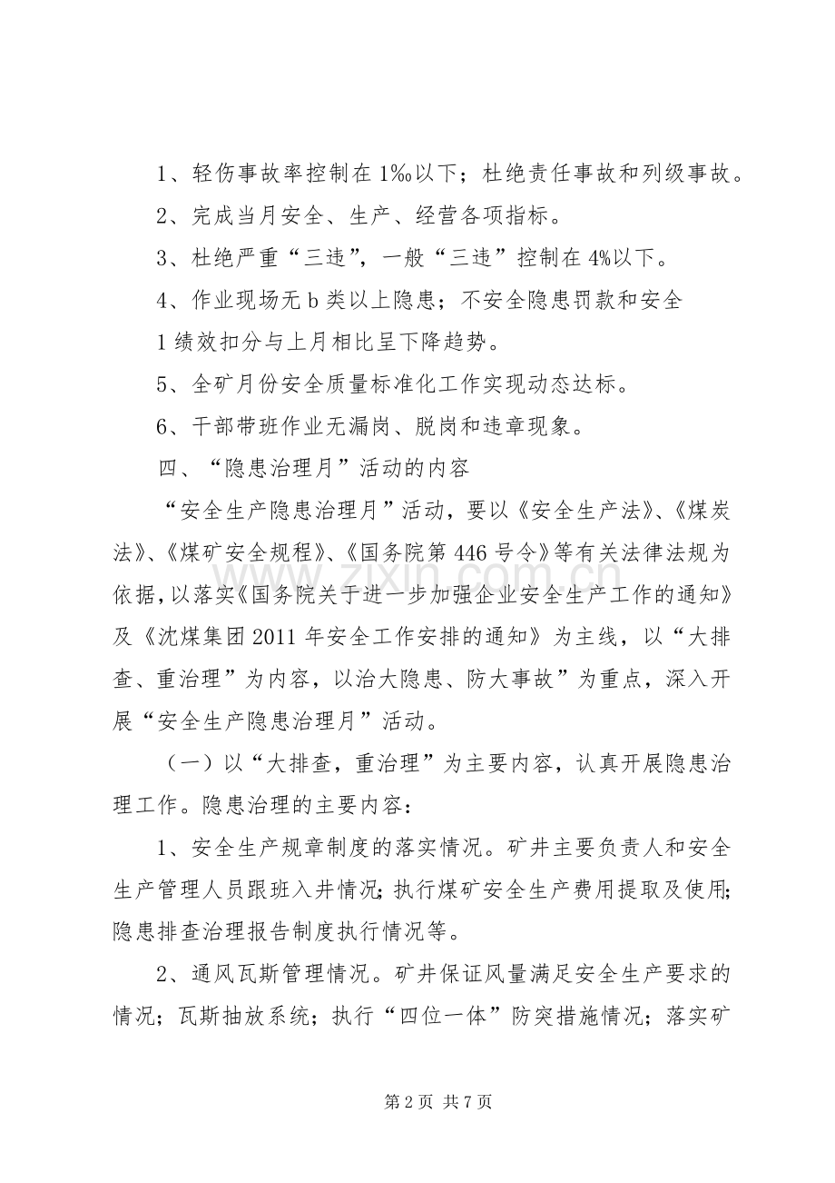 林盛煤矿安全生产隐患治理月活动实施方案.docx_第2页