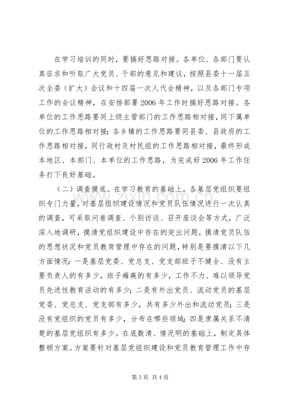 关于在全县基层党组织中开展集中整顿工作的方案 .docx_第3页