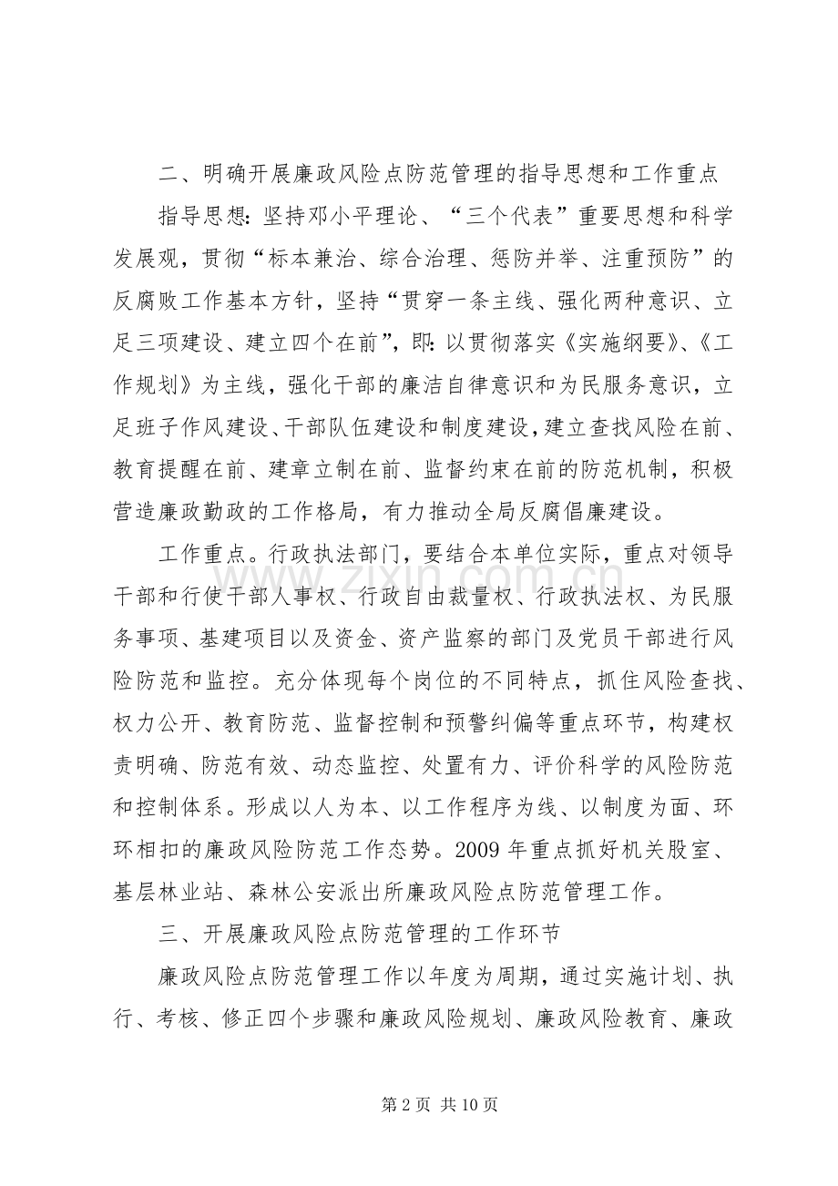 林业局廉政风险点防范管理工作实施方案.docx_第2页