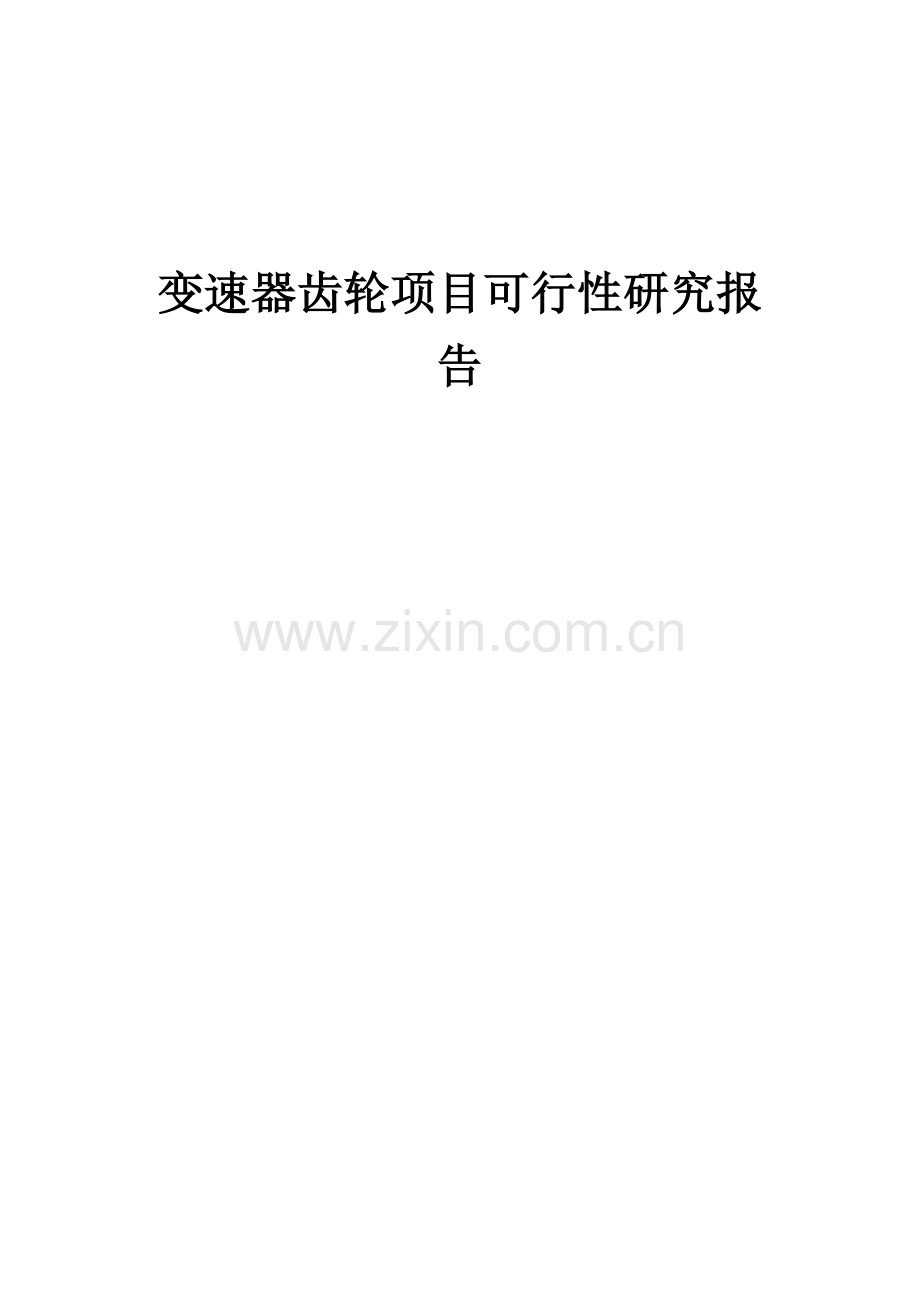 变速器齿轮项目可行性研究报告.docx_第1页