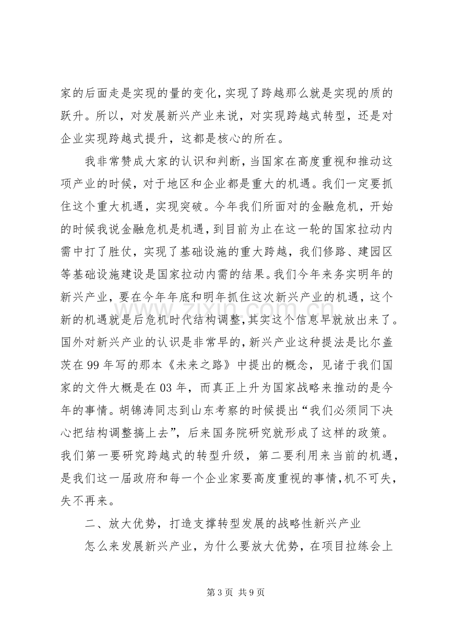 市长在新兴产业交流会发言稿.docx_第3页