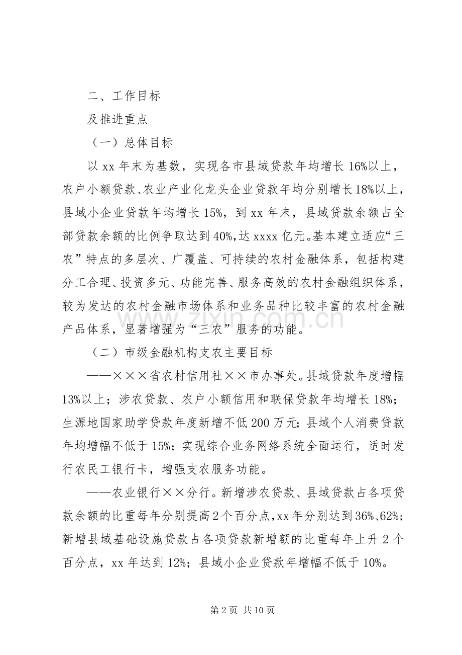 市金融业支持新农村建设实施方案 .docx_第2页