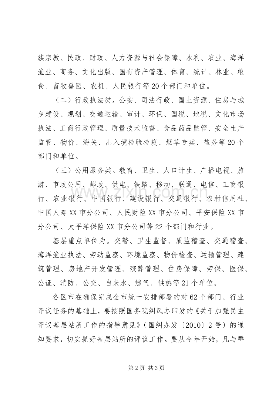 民主评议政风行风活动方案 .docx_第2页