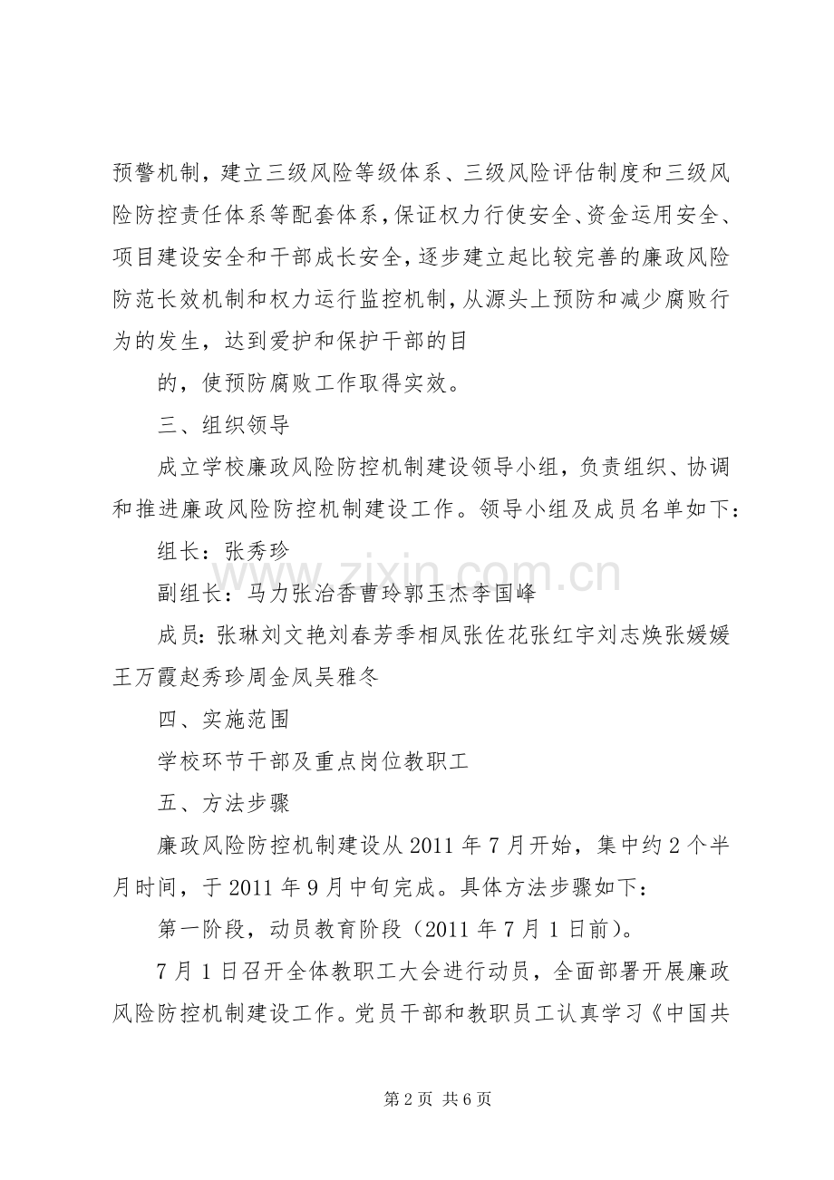 中学廉政风险防控机制建设工作方案.docx_第2页