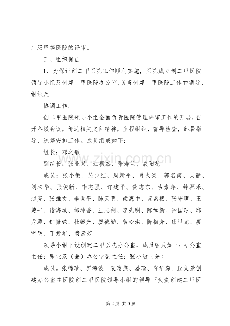 盘县人民医院创建二甲医院工作方案 .docx_第2页