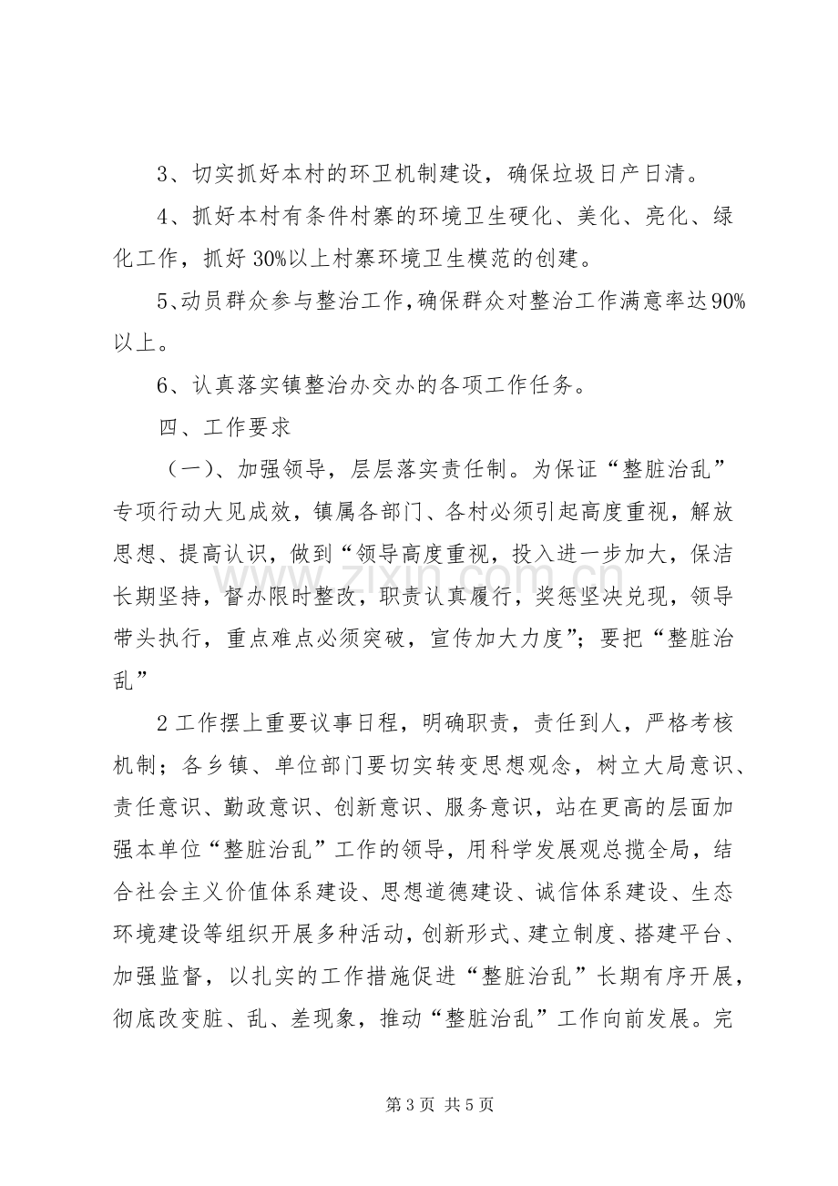 清水铺镇“十二五”期间“整脏治乱”专项行动实施方案 .docx_第3页