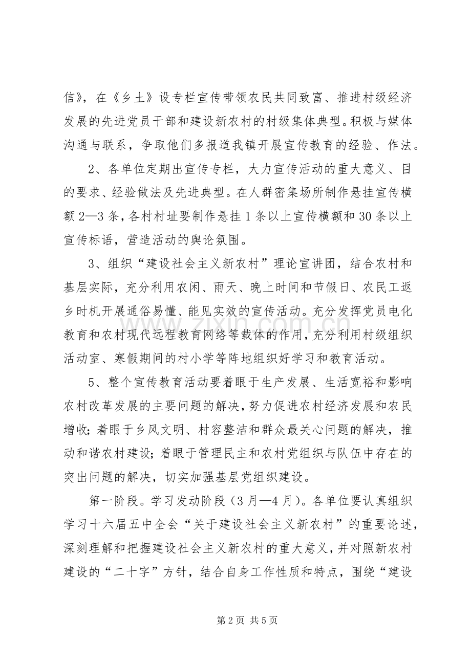 ＸＸ镇建设社会主义新农村宣传教育活动实施方案.docx_第2页