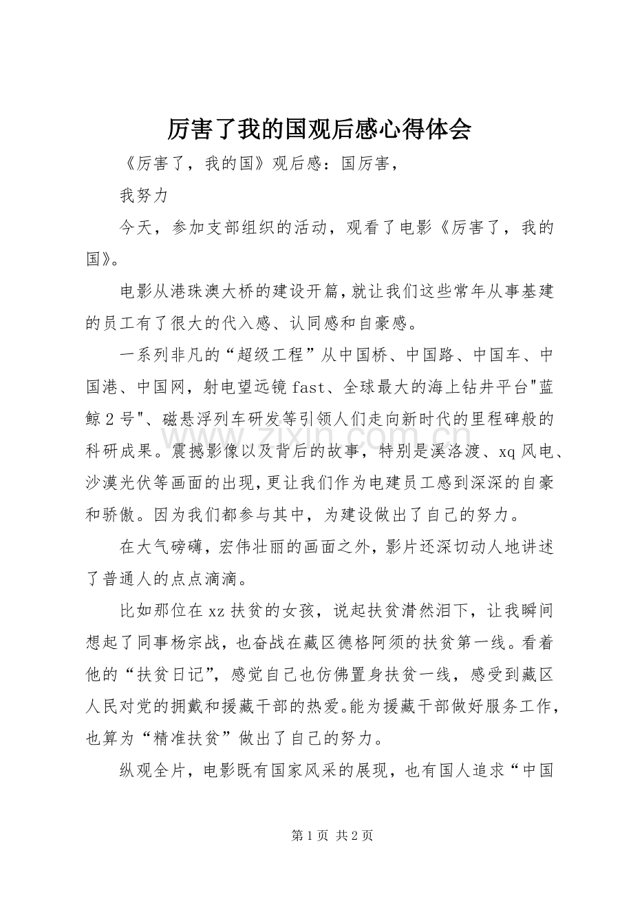 厉害了我的国观后感心得体会(2).docx_第1页