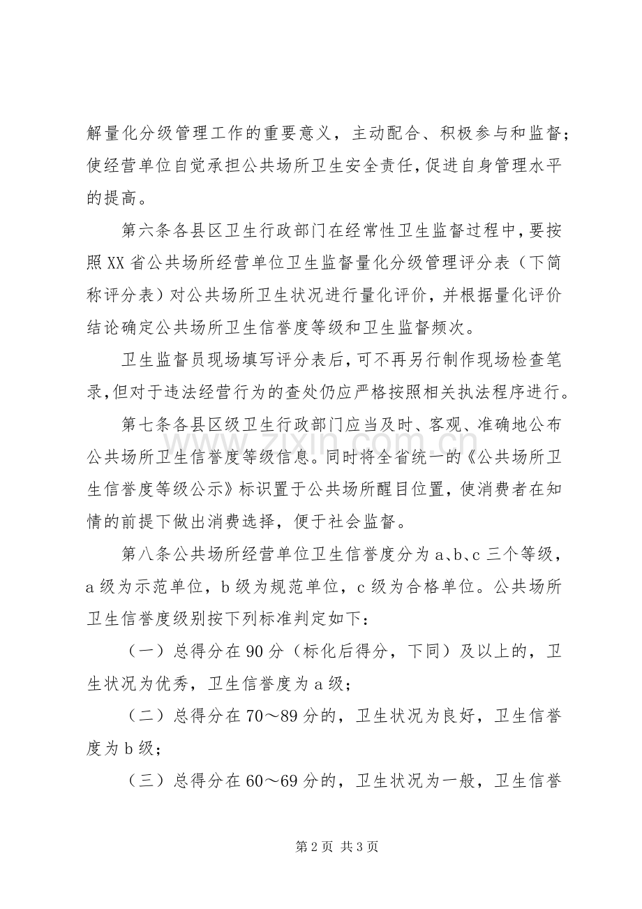 公共场所卫生监督量化分级管理试点工作实施方案 .docx_第2页