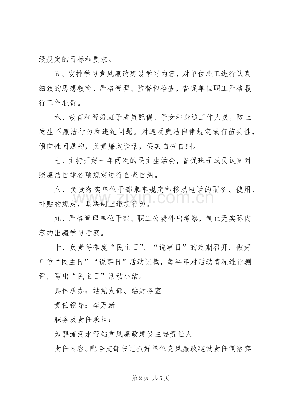 水管站党风廉政建设责任分解实施方案.docx_第2页