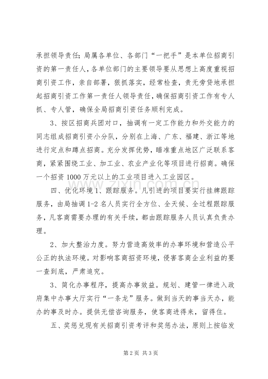 X建设局招商引资工作实施方案 .docx_第2页