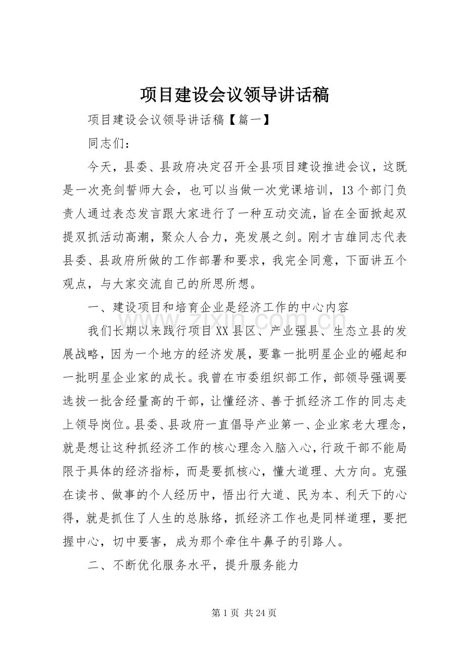 项目建设会议领导讲话稿.docx_第1页