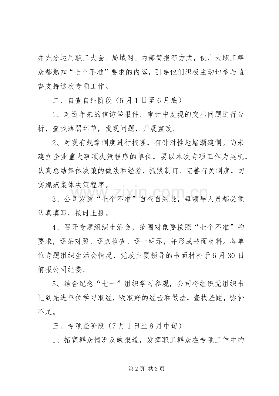 开展落实七个不准专项工作方案.docx_第2页