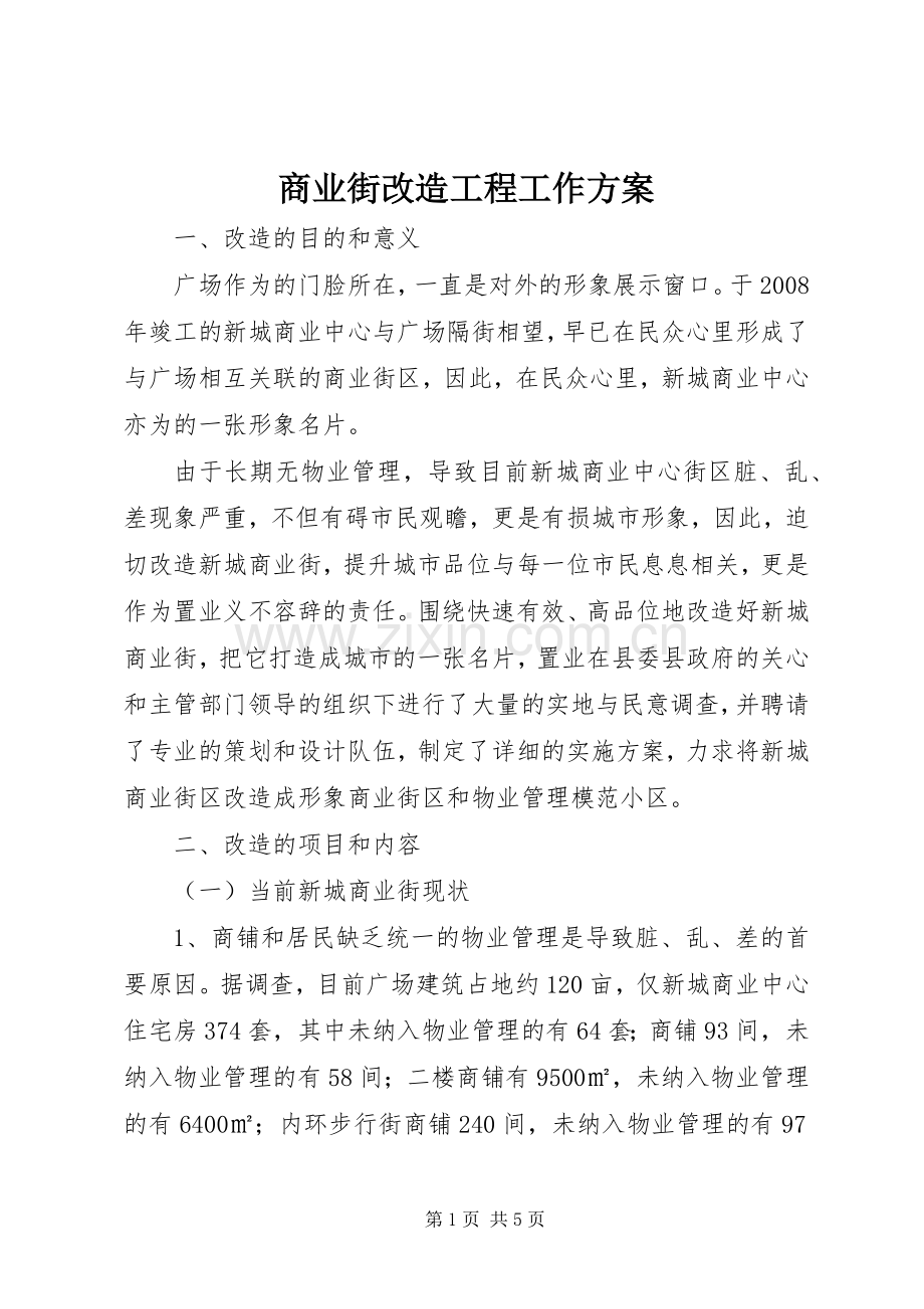 商业街改造工程工作实施方案.docx_第1页