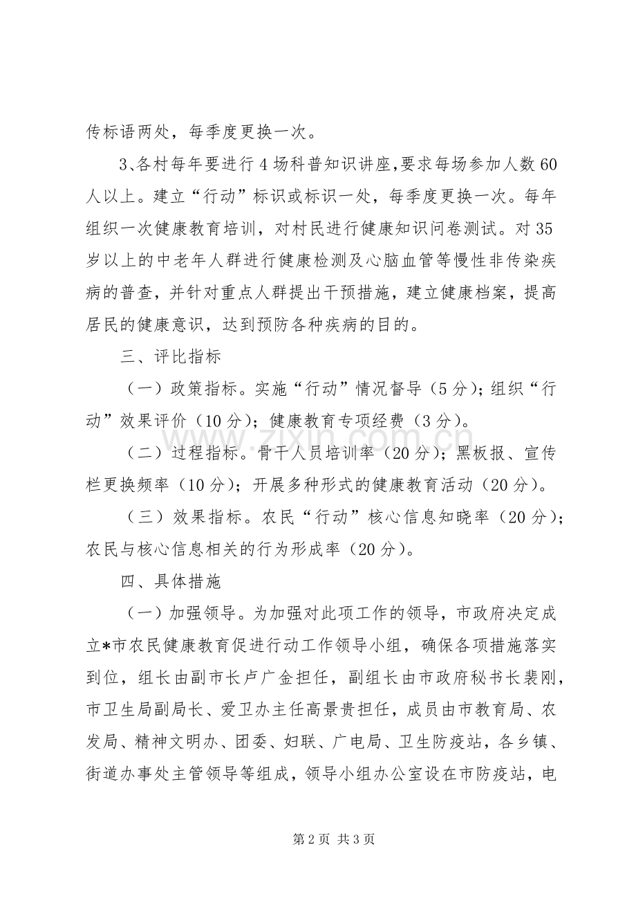 农民健康教育行动实施方案.docx_第2页