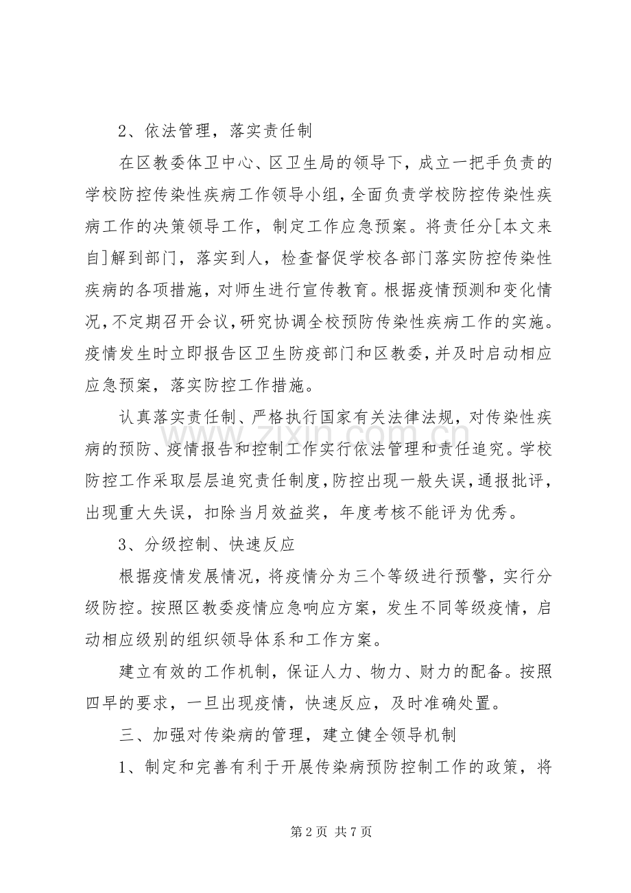 学校传染病防控工作应急处置预案.docx_第2页