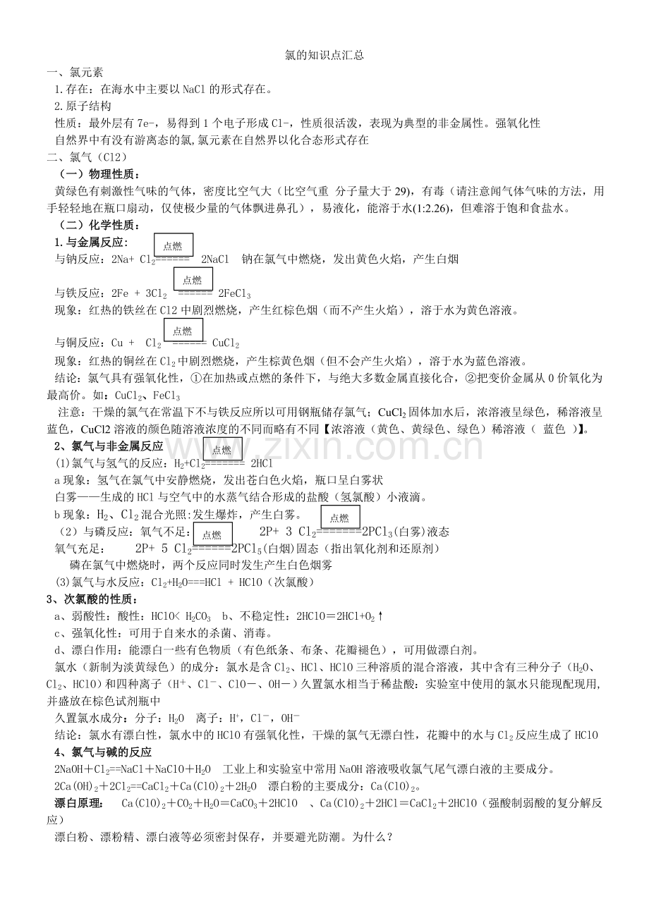 氯的知识点汇总.doc_第1页