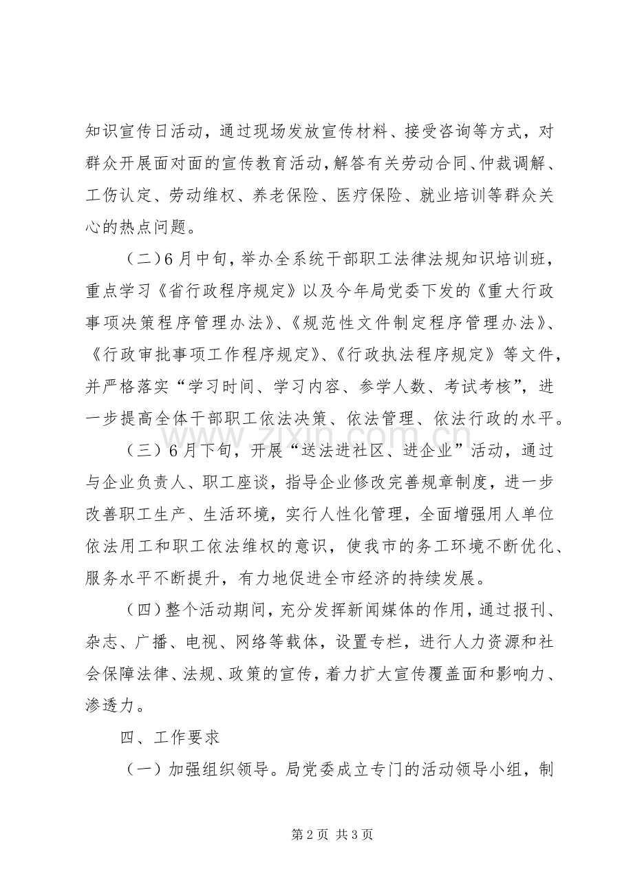 人力资源社会保障工作实施方案.docx_第2页