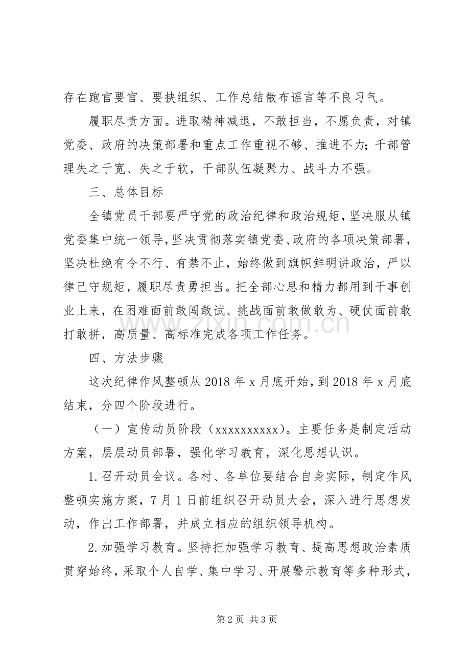 某镇纪律作风整顿活动实施方案.docx_第2页