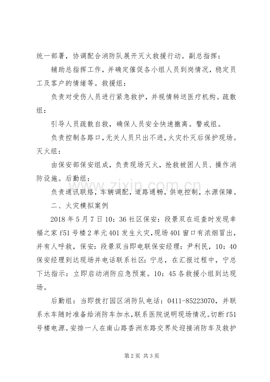 消防演练应急处置预案汇报 .docx_第2页