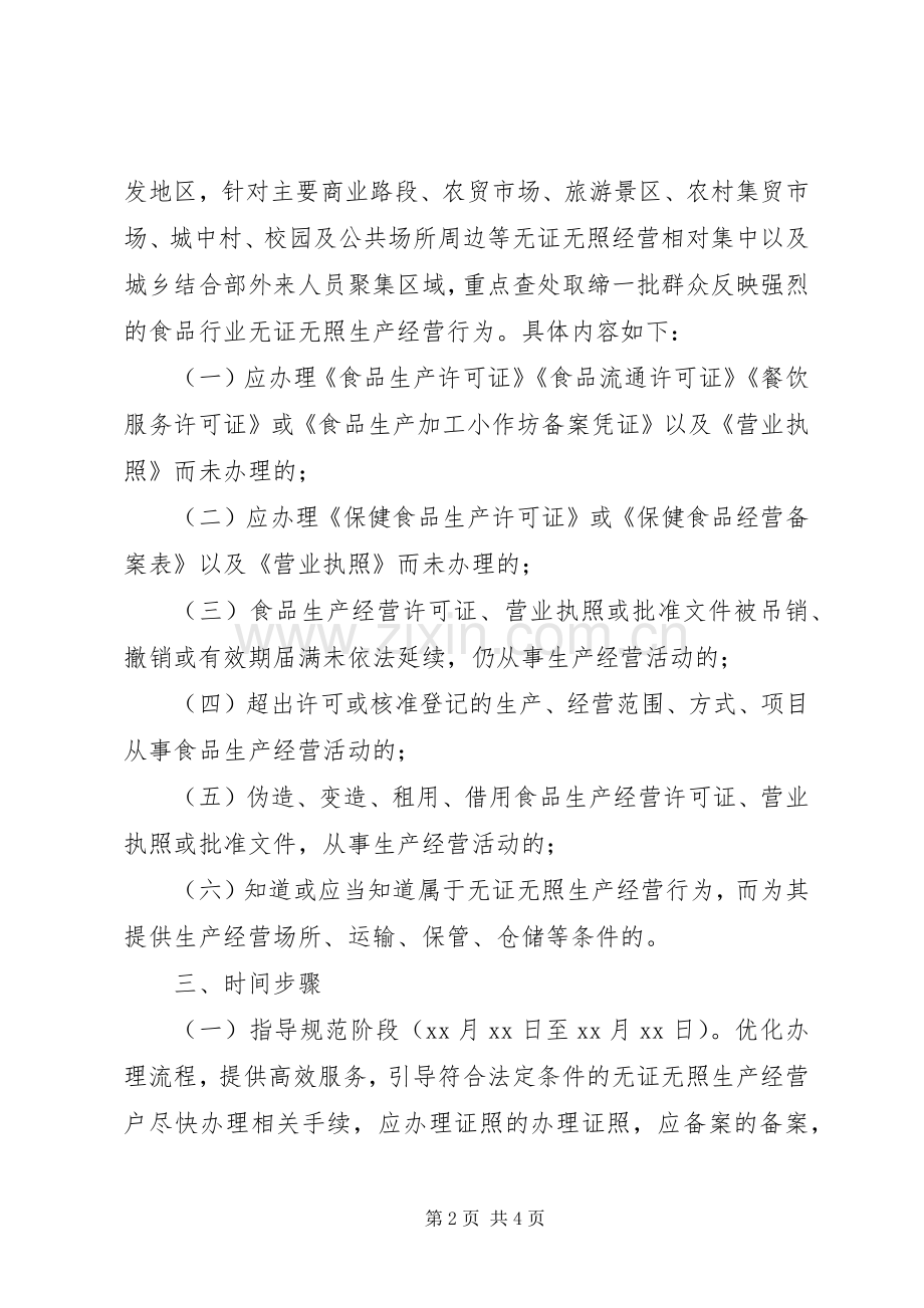 食品无证经营专项治理实施方案.docx_第2页