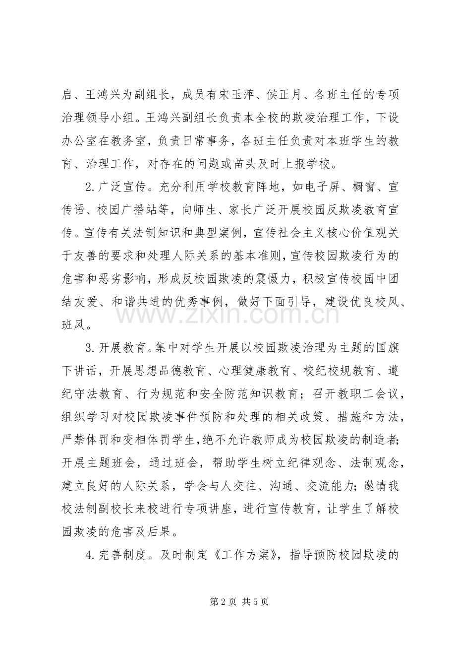 学校园欺凌专项治理工作实施方案 .docx_第2页