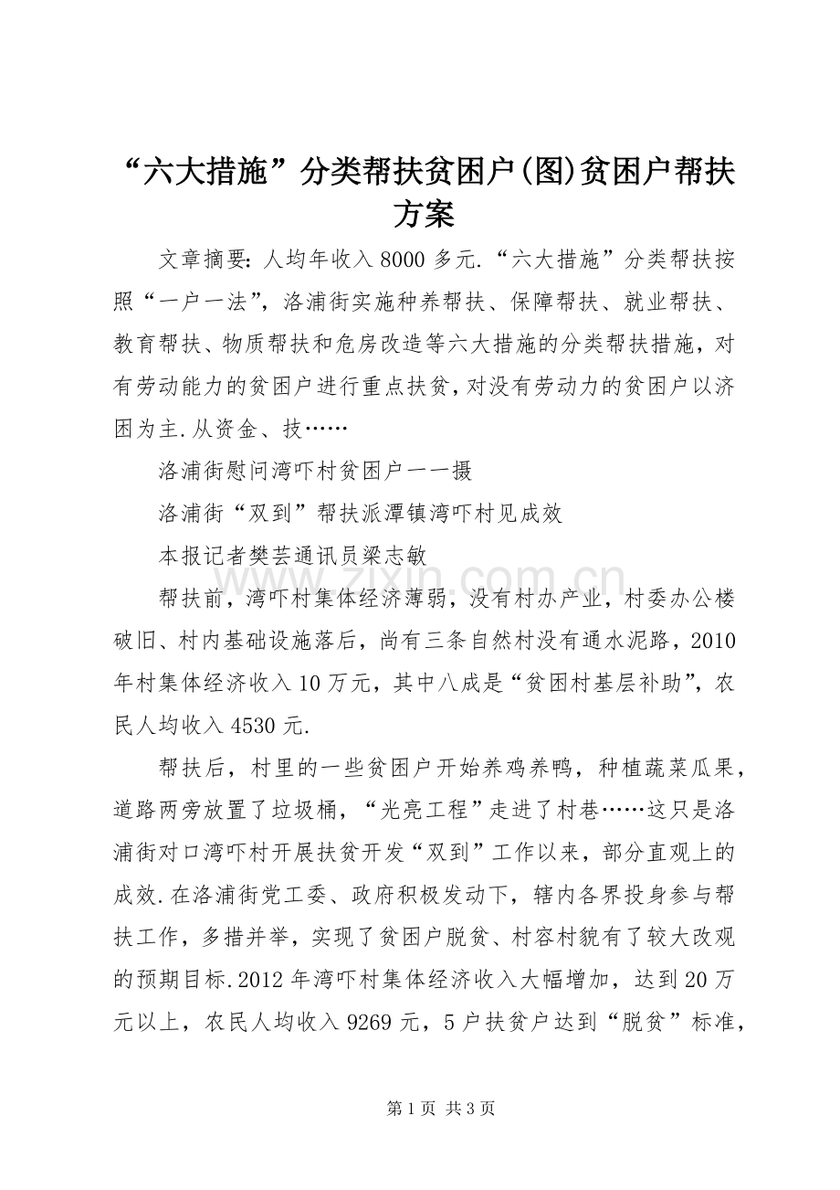 “六大措施”分类帮扶贫困户(图)贫困户帮扶实施方案.docx_第1页