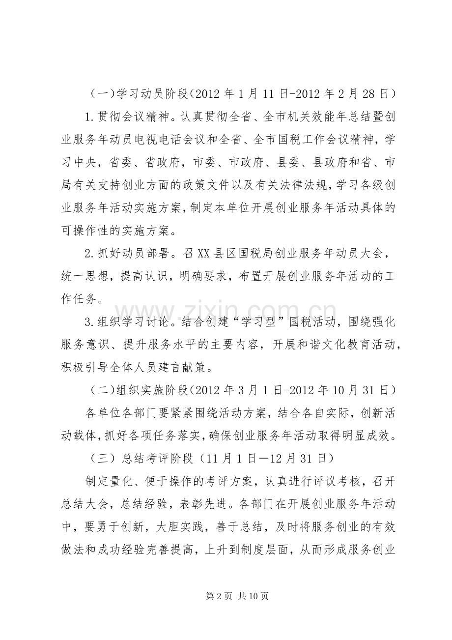 国税局创业服务指导实施方案.docx_第2页