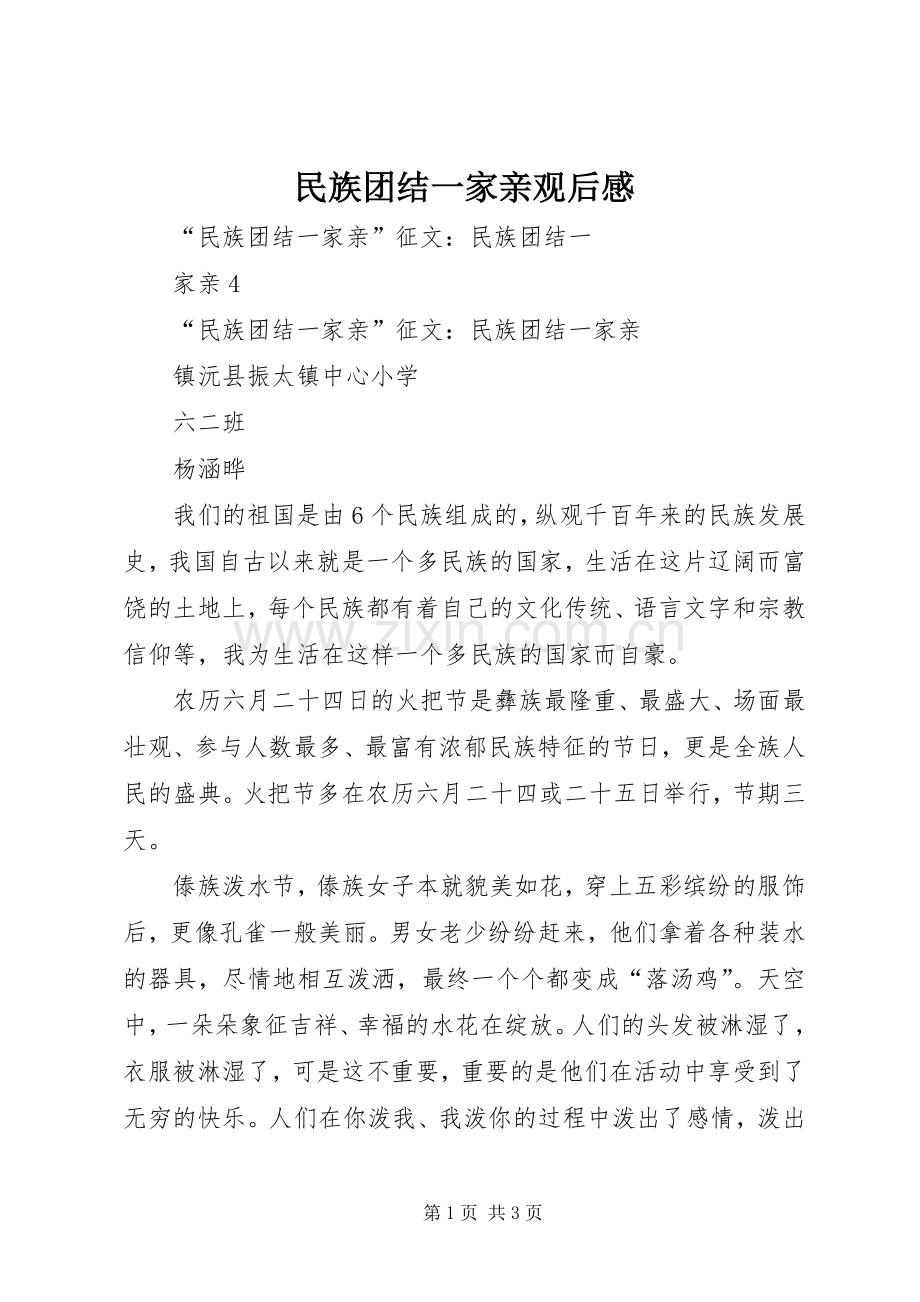 民族团结一家亲观后感_2.docx_第1页