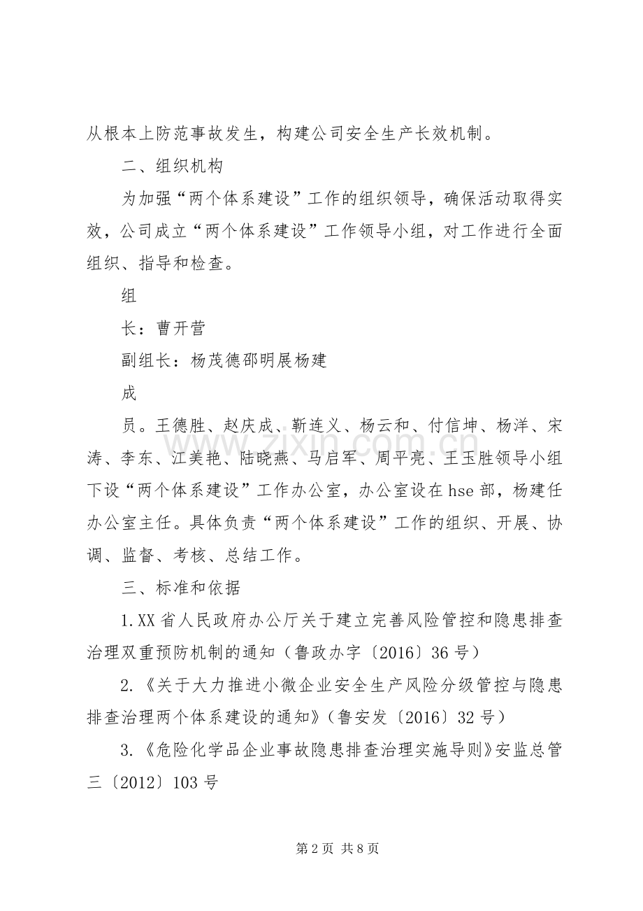 安全生产风险分级管控与隐患排查治理两个体系建设方案定稿[5篇范文] .docx_第2页