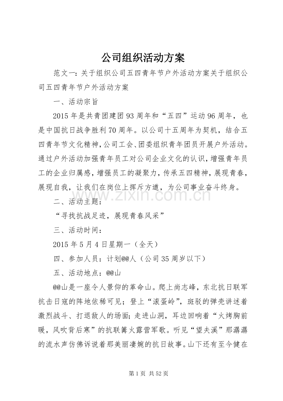 公司组织活动实施方案.docx_第1页