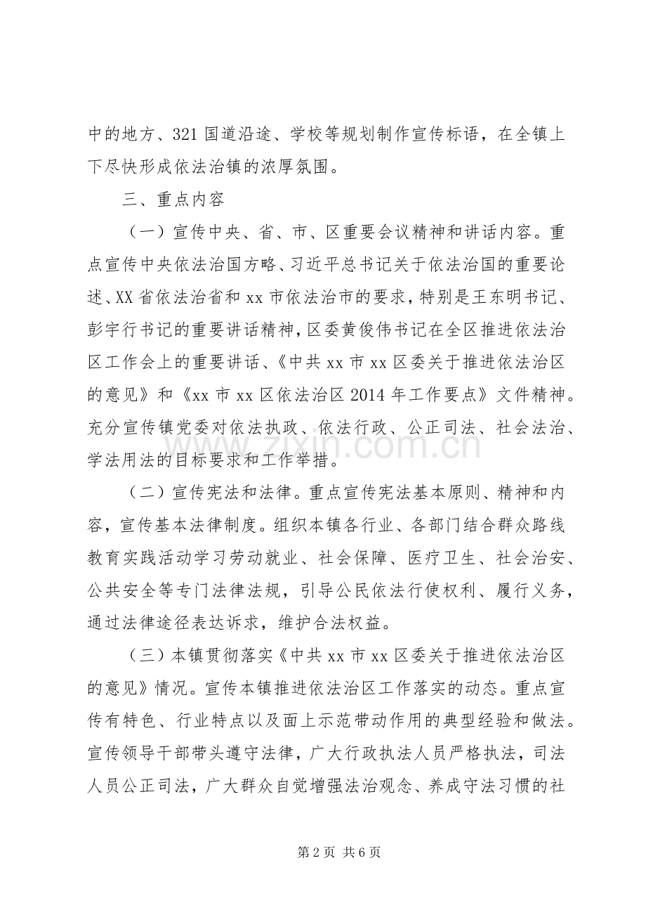 依法治镇法制宣传月活动实施方案.docx_第2页