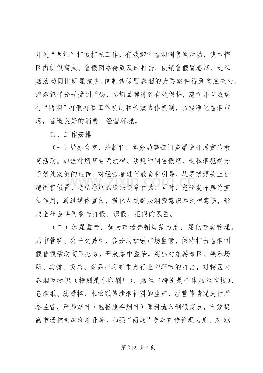 工商局卷烟打假打私工作方案 .docx_第2页