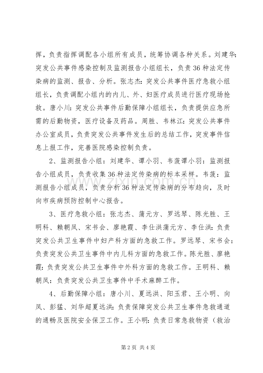 医院突发公共卫生事件应急工作预案 .docx_第2页