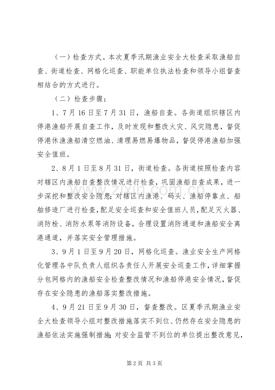 汛期渔业安全检查实施方案.docx_第2页