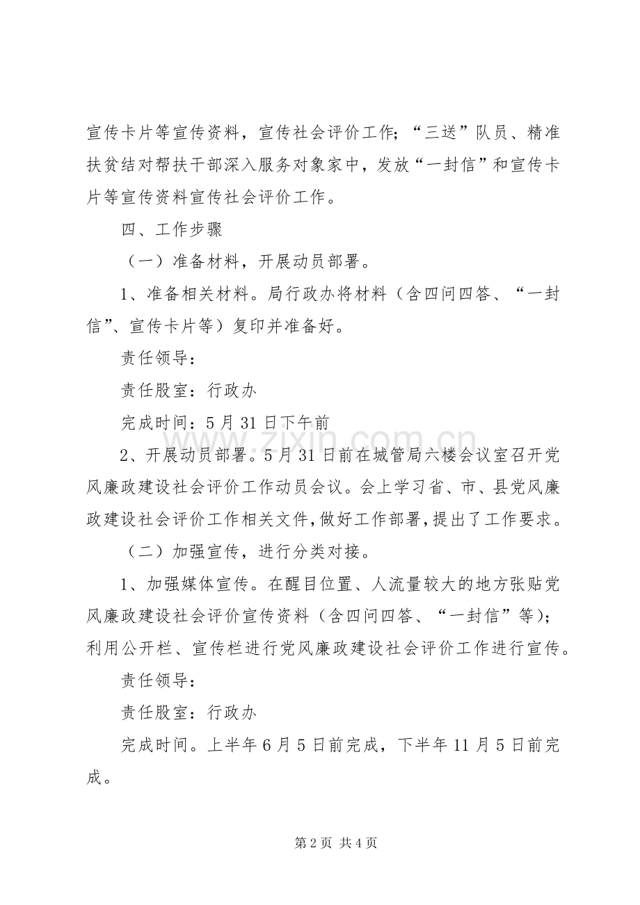 XX年党风廉政建设社会评价工作实施方案.docx_第2页