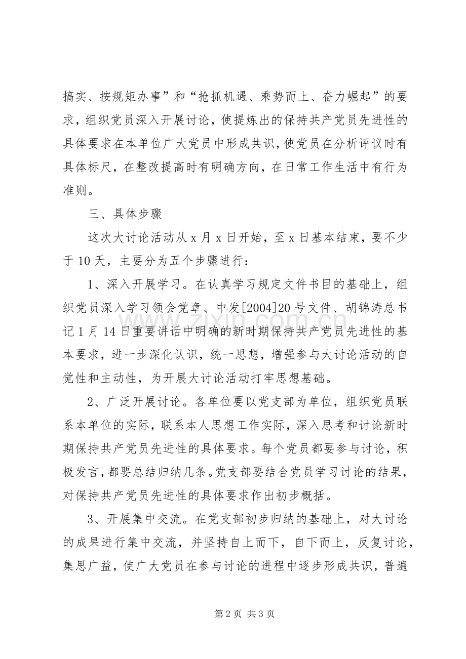 XX区畜牧局保持共产党员先进性具体要求大讨论方案 .docx_第2页