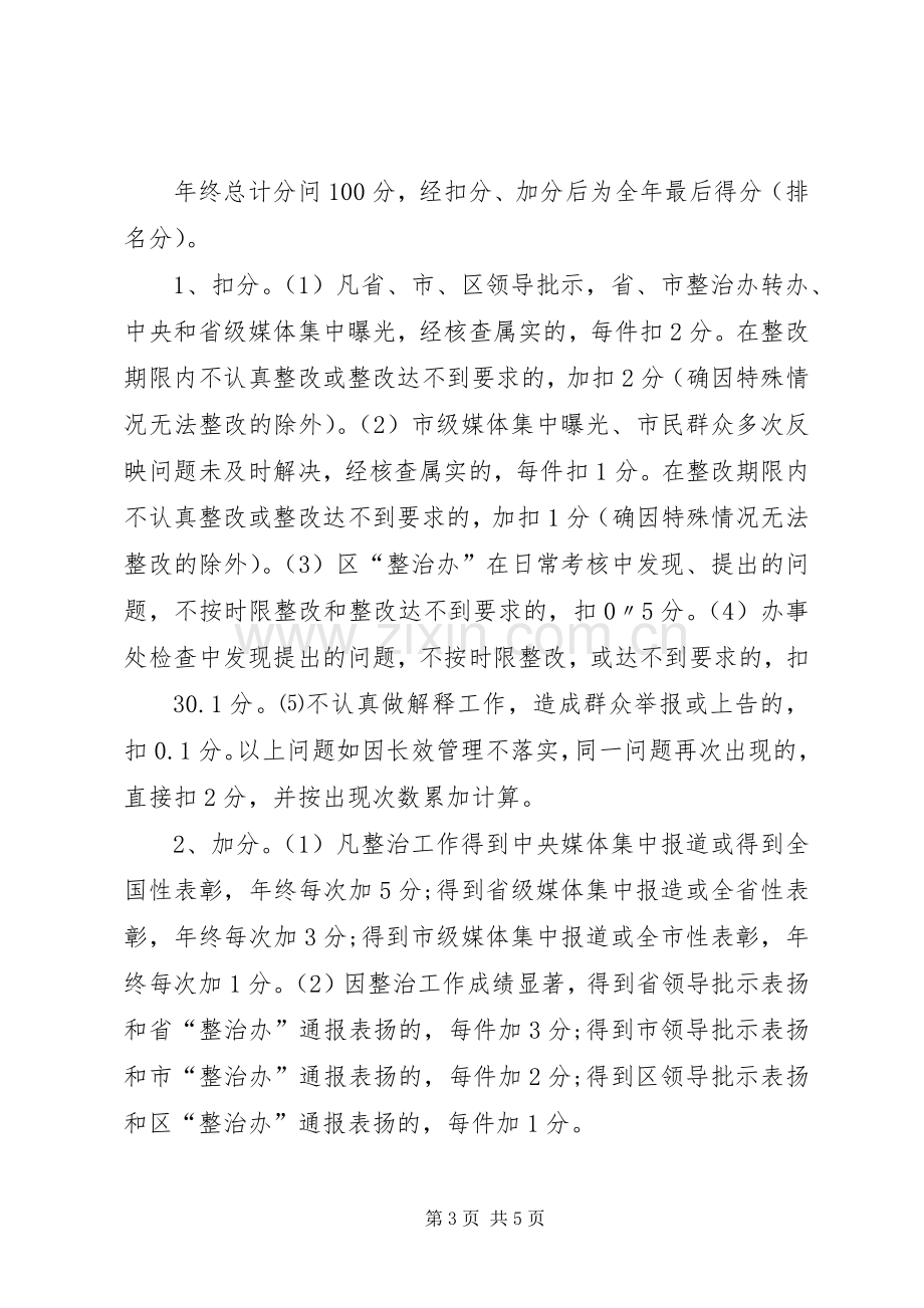 环北办事处XX年度“整脏治乱”目标考核实施方案.docx_第3页