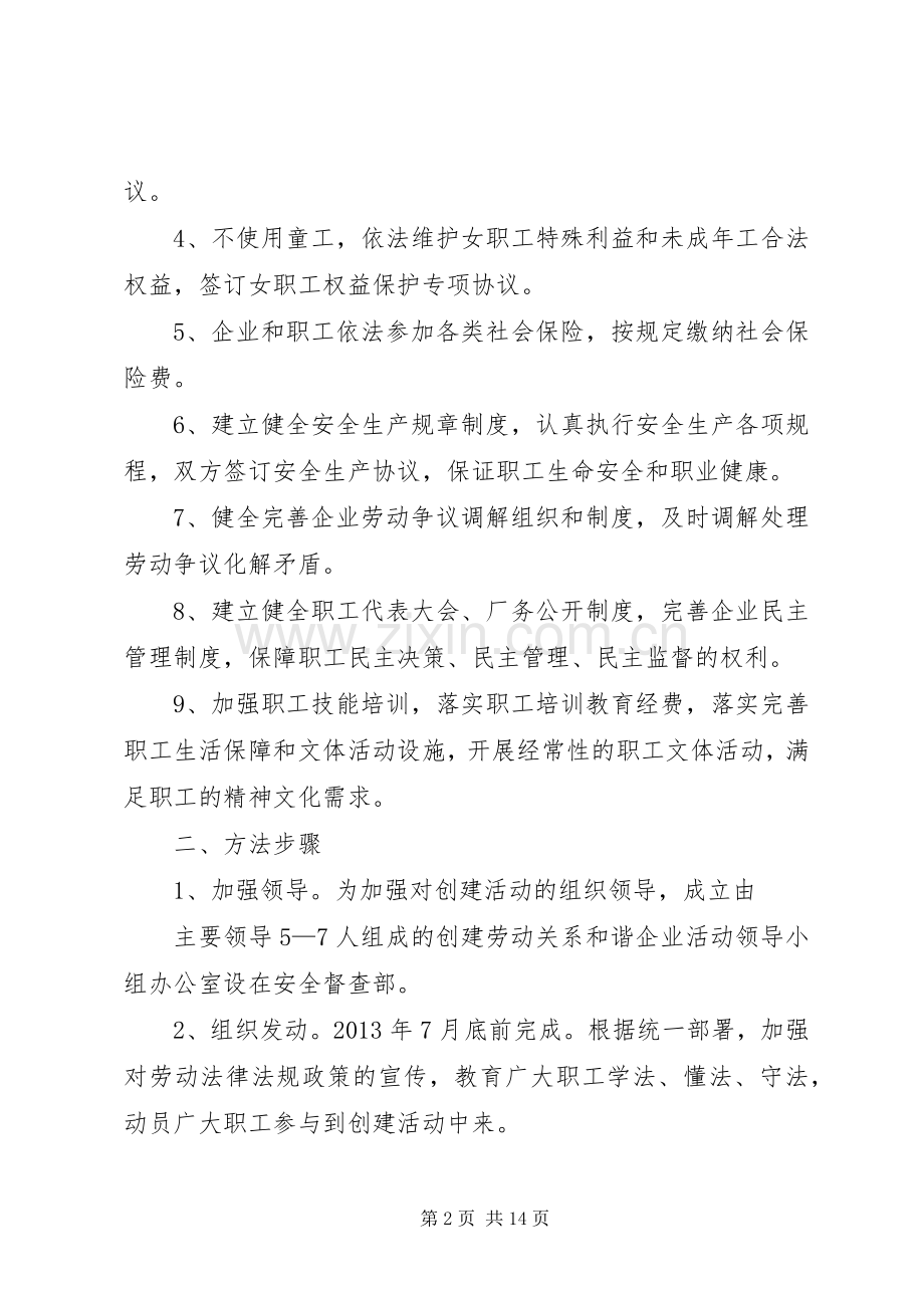 关于开展创建劳动关系和谐企业活动的方案.docx_第2页